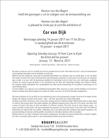 Tentoonstelling kunstenaar Cor van Dijk bij Bogert Gallery